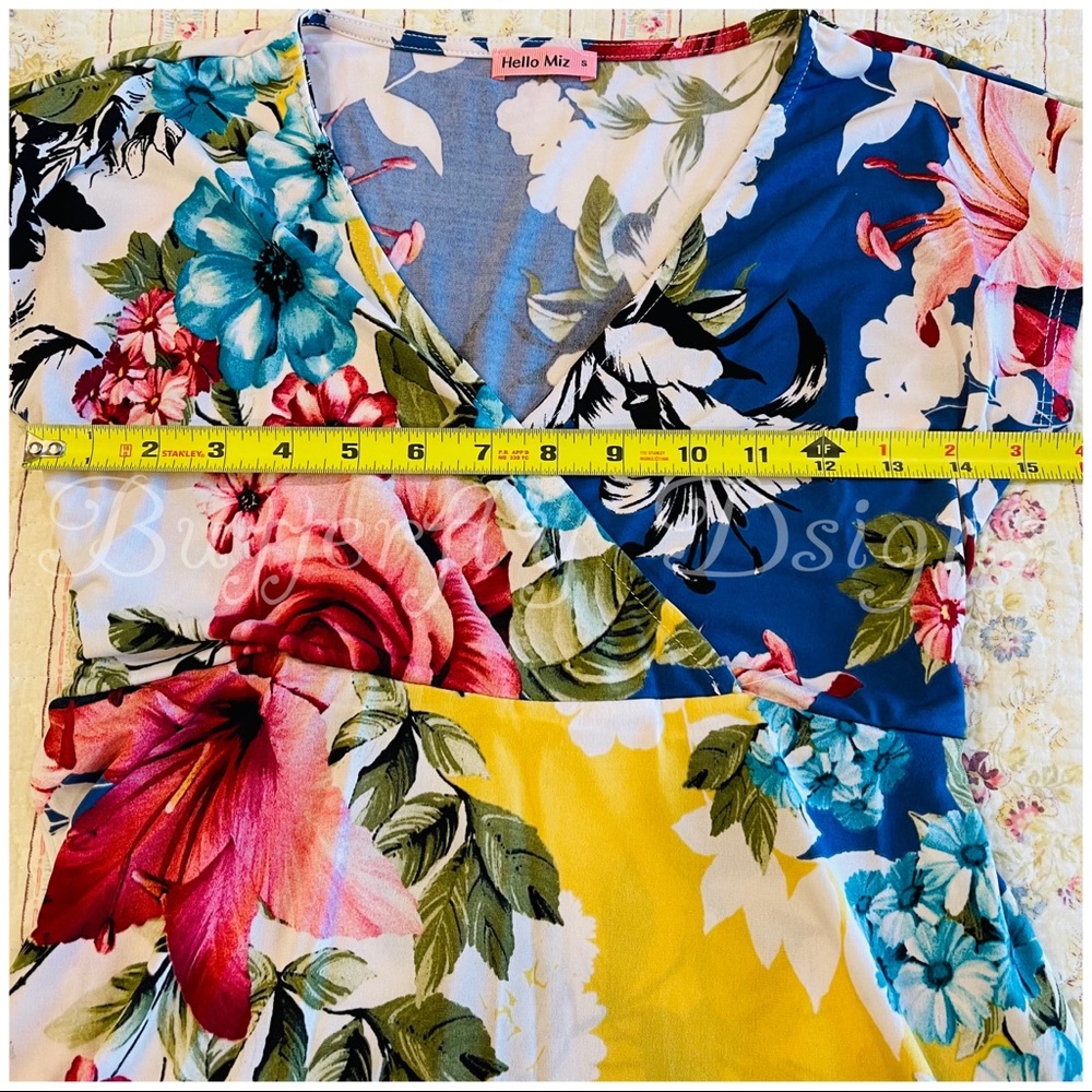 Floral Wrap Maternity Nursing Baby Shower Dress - Picture 7 of 13
